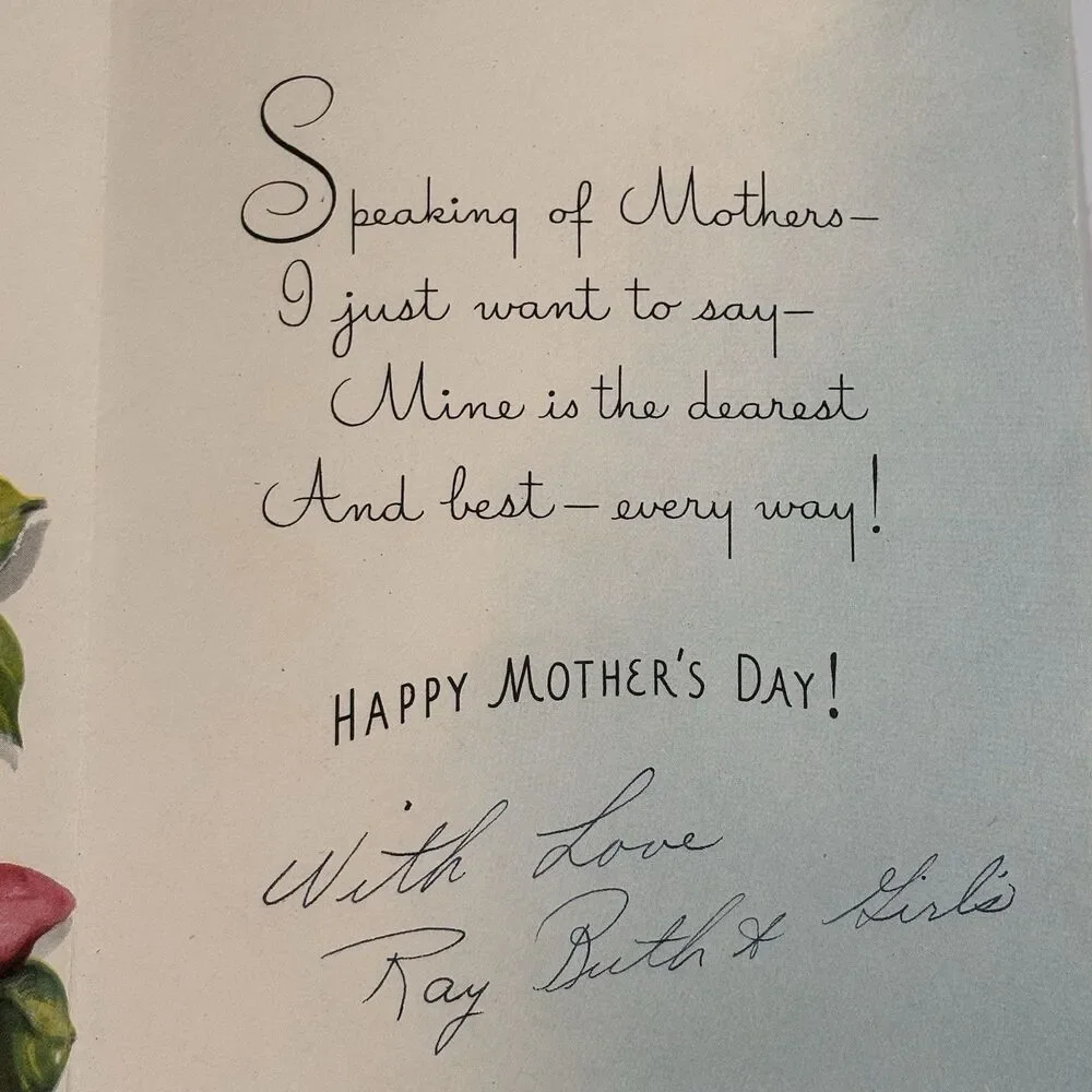Vintage Mother’s Day Greeting Card Flowers American Greetings Signed Wall Decor